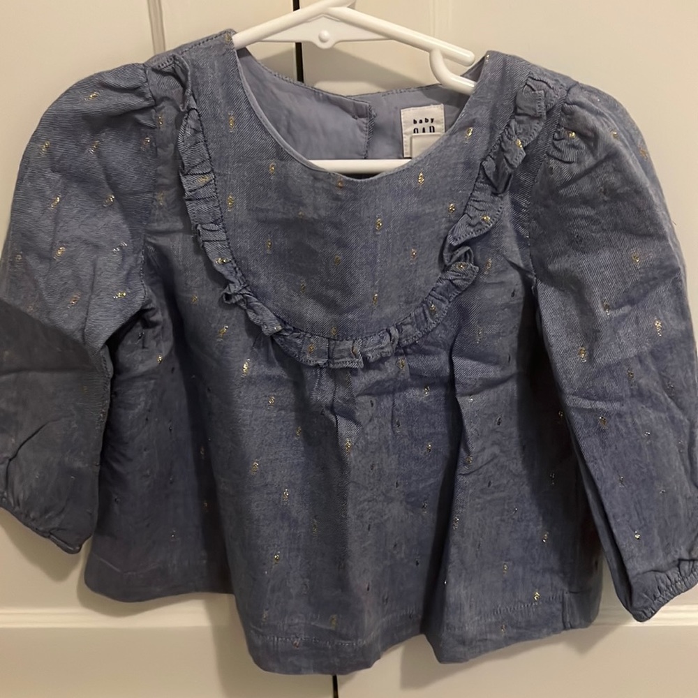 Baby Gap Metallic Chambray Shirt size 3